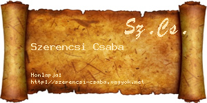 Szerencsi Csaba névjegykártya