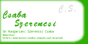 csaba szerencsi business card